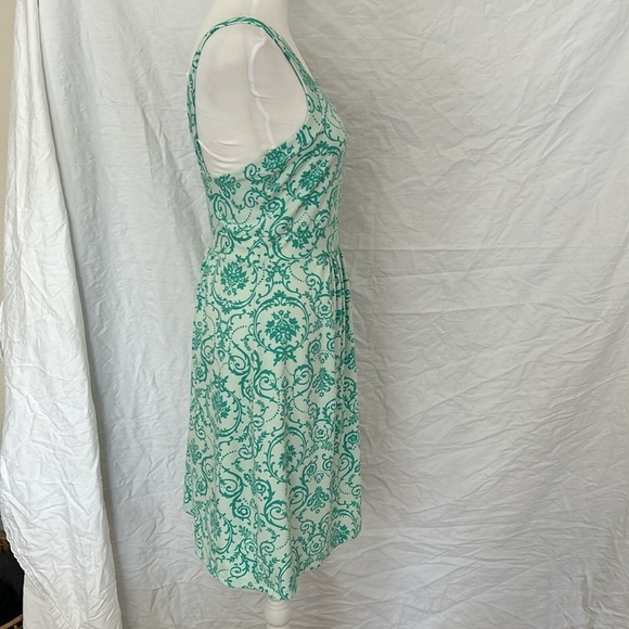Tehama Teal Built in Bra Floral Stretch Dress Poly Sz S - Picture 5 of 11